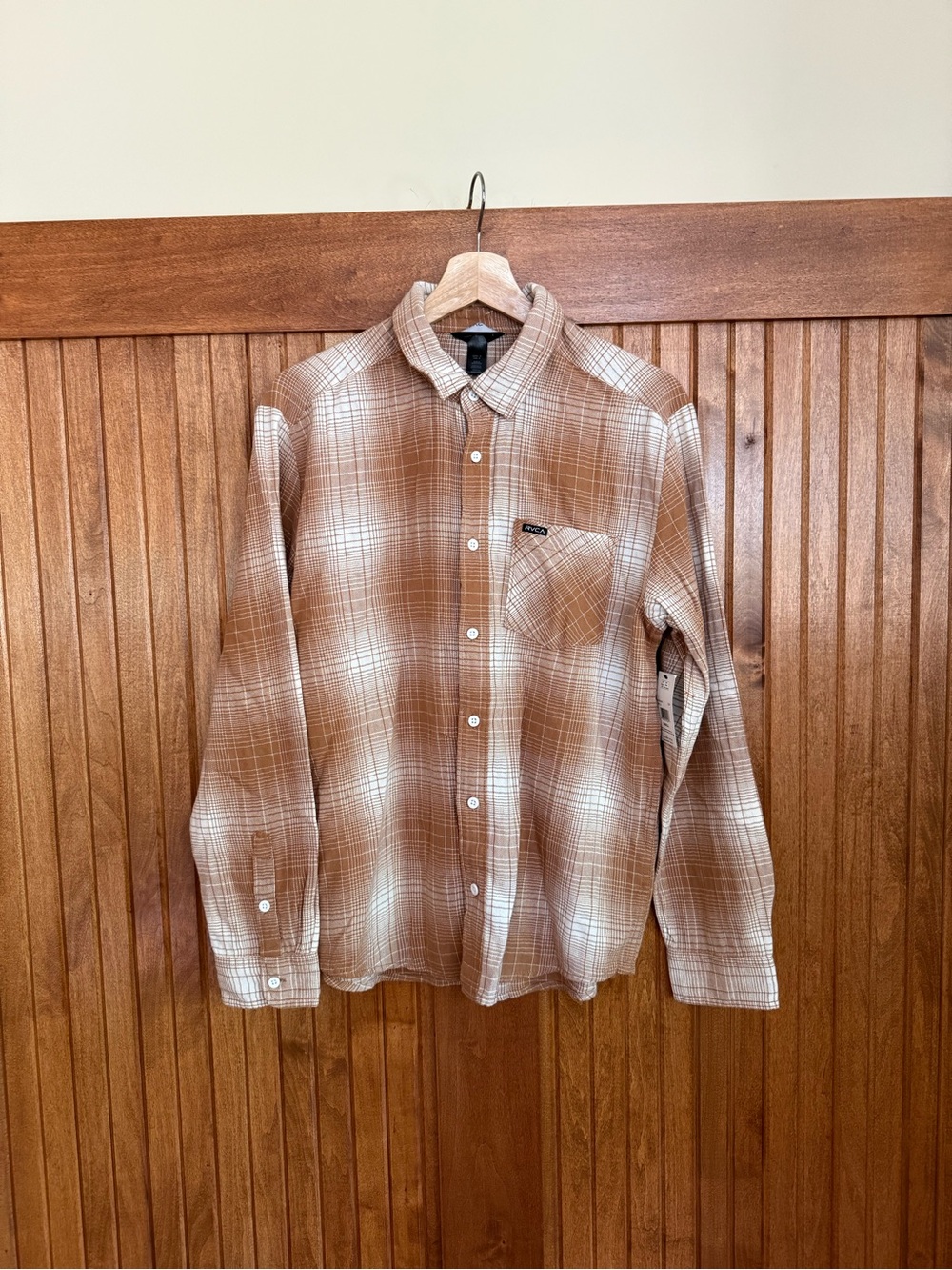 RVCA Brown Plaid Button-Down Shirt